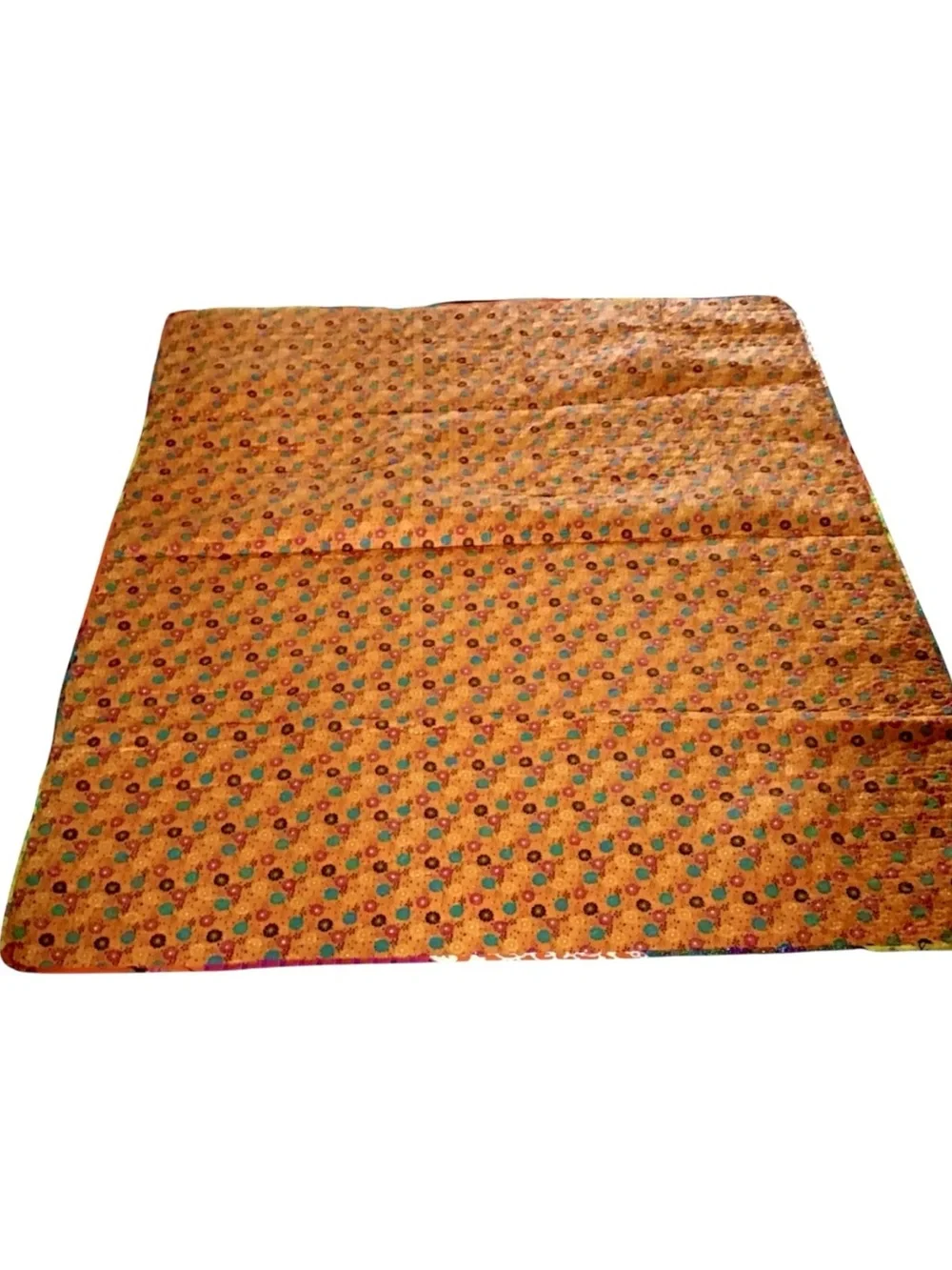 Quilted reversible Floral/Birds warm colored Throw